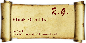 Rimek Gizella névjegykártya